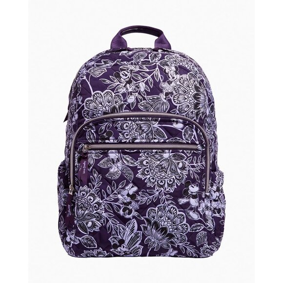 NWT Vera Bradley x Disney Campus Backpack in Mickey Minnie Flirty Floral Tonal - Picture 1 of 12